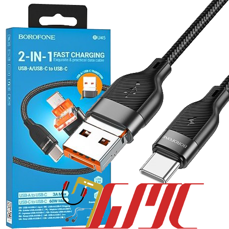 کابل شارژ   TYPE-C TO TYPE-C  / USB TO  TYPE-C   تایپ سی به (تایپ سی ) بروفون BU45
