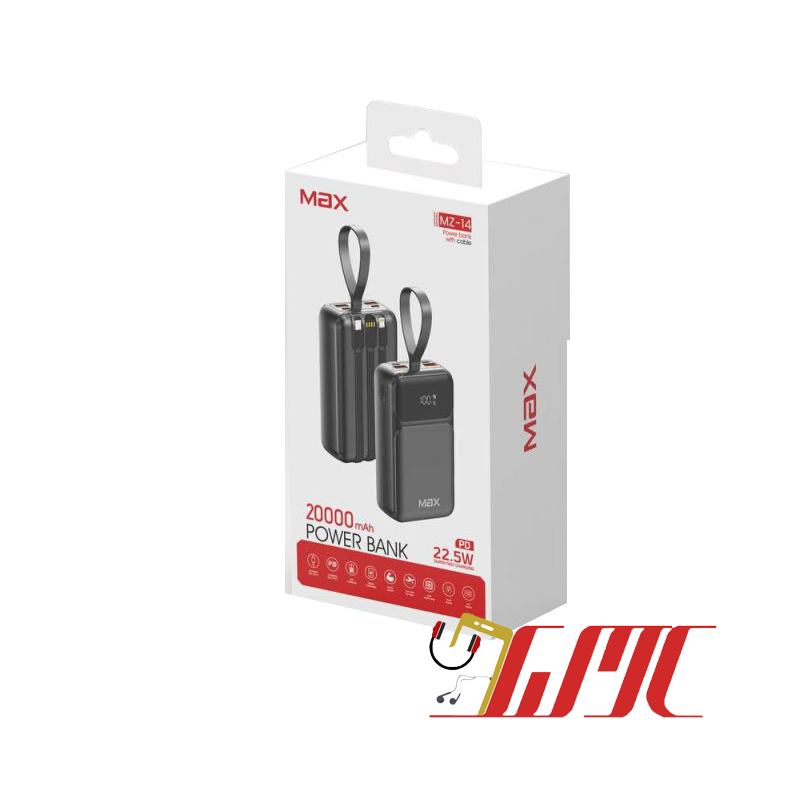 پاوربانک 20000 میلی آمپر MAX MZ-14